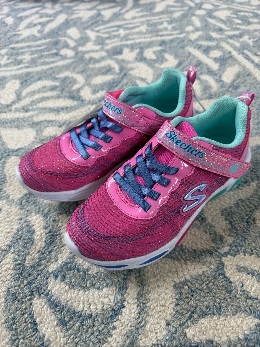 Skechers S Lights Kids Pink Glitter Light-Up Sneakers